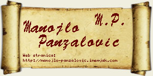 Manojlo Panzalović vizit kartica
